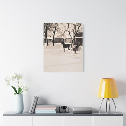 Carriage Ride Satin Canvas Stretched