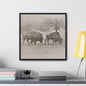 Buffalo at Redwood Falls Gallery Canvas Wraps Square Frame 20″ x 20″ Premium Gallery Wraps (1.25″) Black