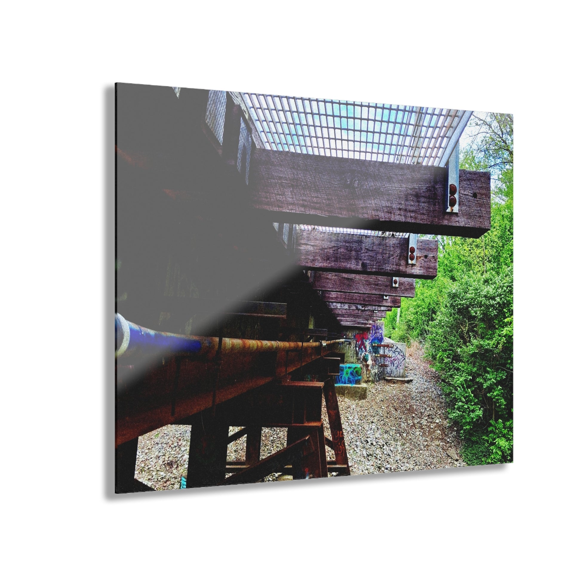 Industrial Bridge Photo Acrylic Print — French Cleat Hanging Wall Art - - Home Decor