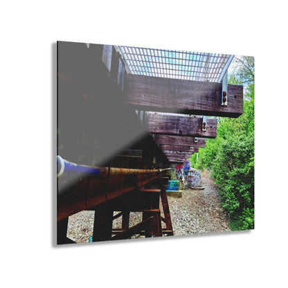 Industrial Bridge Photo Acrylic Print — French Cleat Hanging Wall Art - - Home Decor