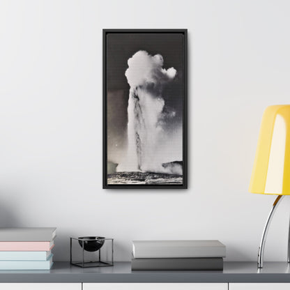 Old Faithful Geyser Yellowstone Gallery Canvas Wraps Vertical Frame 10″ x 20″ Premium Gallery Wraps (1.25″) Black