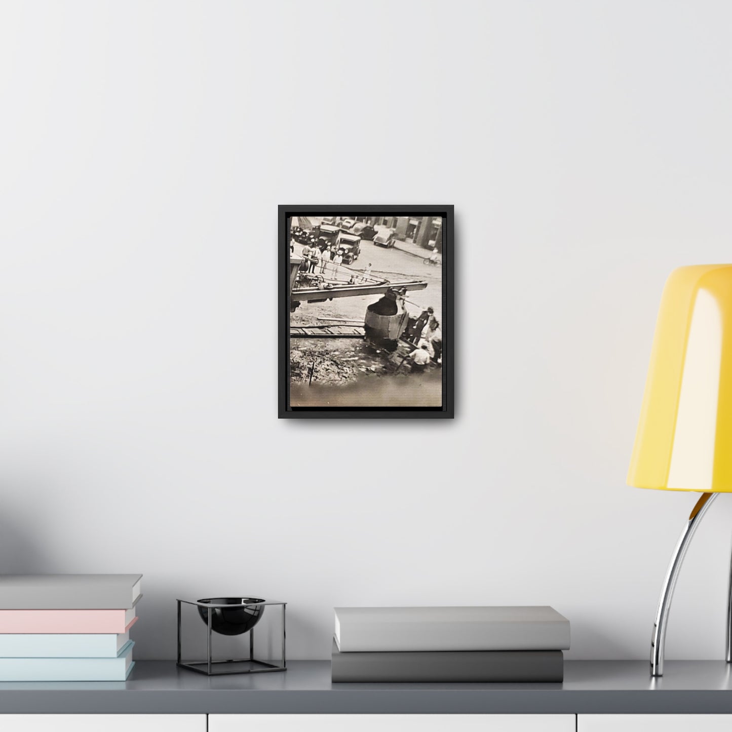 Concrete Worker Gallery Canvas Wraps, Vertical Frame