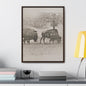 Buffalo at Redwood Falls Gallery Canvas Wraps Vertical Frame 18″ x 24″ Premium Gallery Wraps (1.25″) Walnut