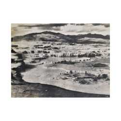 Springs at top of Jupiter Terrace Yellowstone Satin Canvas Stretched
