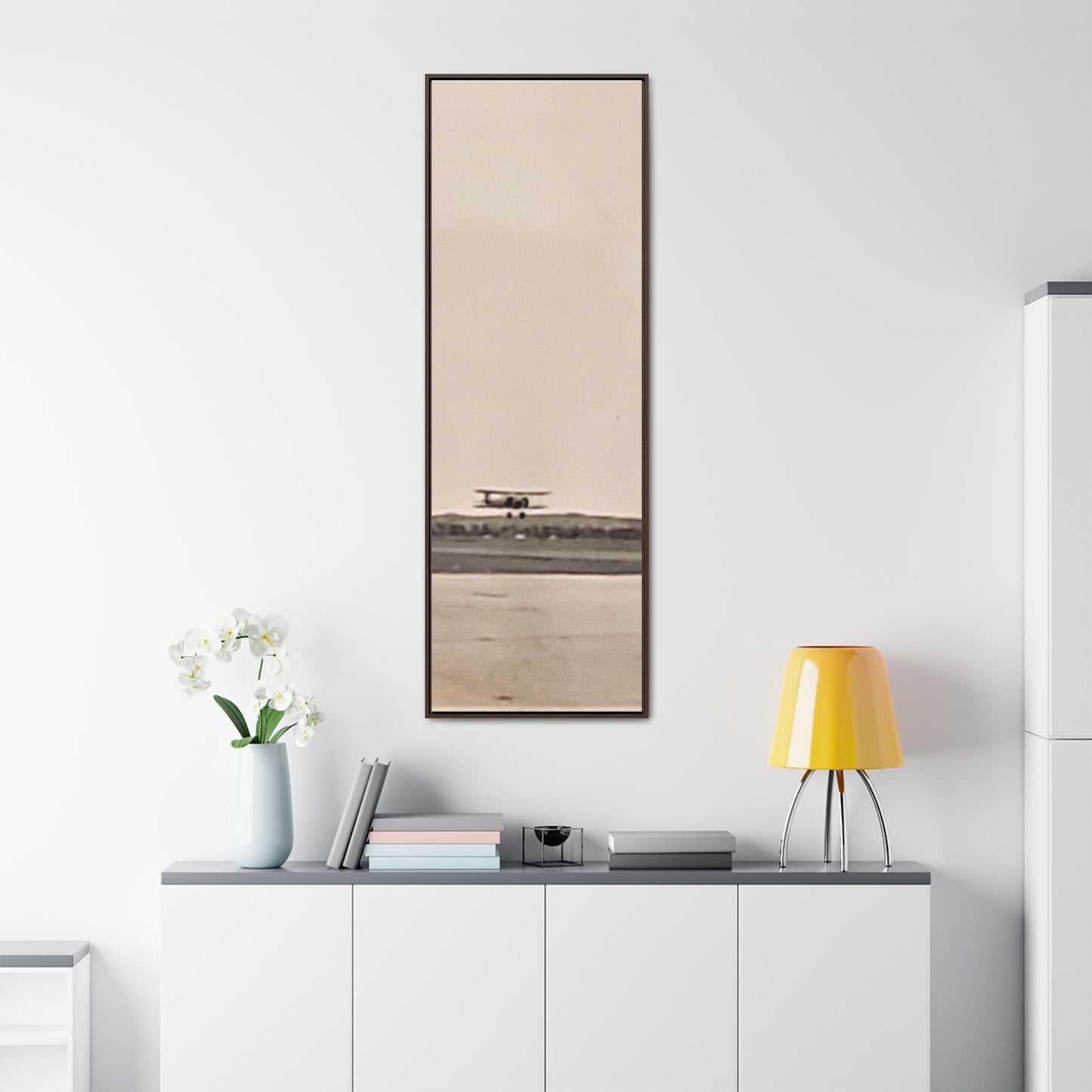 Plane Landing Omaha Airport 1939 Gallery Canvas Wraps, Vertical Frame