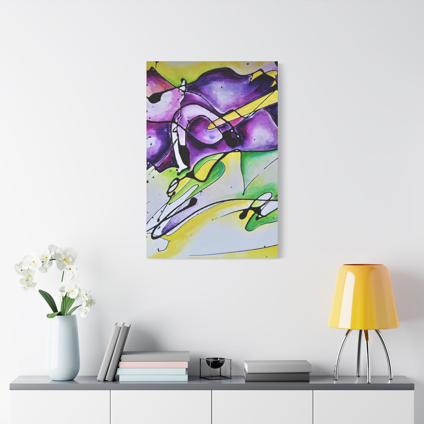 Purple Mountains Satin Canvas, Stretched