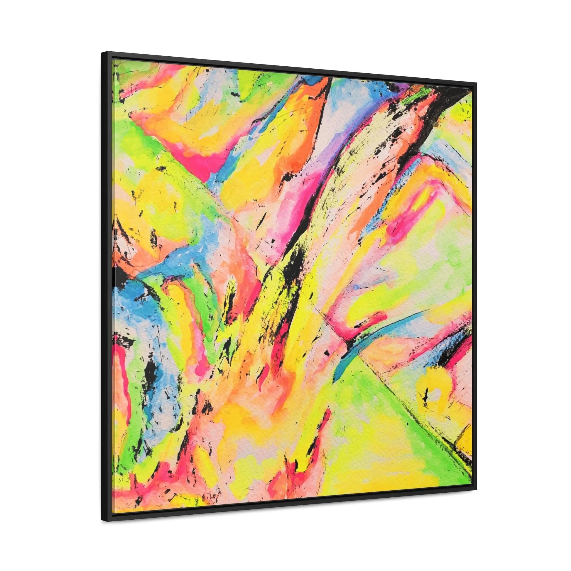 Neon Fire Gallery Canvas Wraps, Square Frame