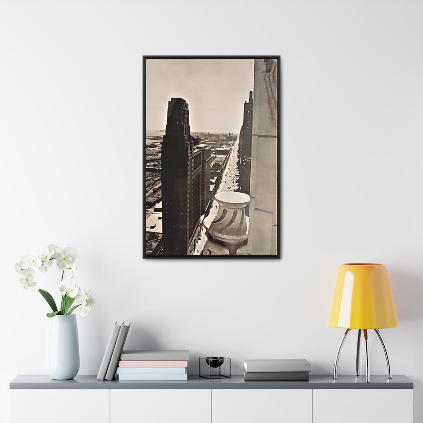 Michigan Ave Chicago Gallery Canvas Wraps, Vertical Frame