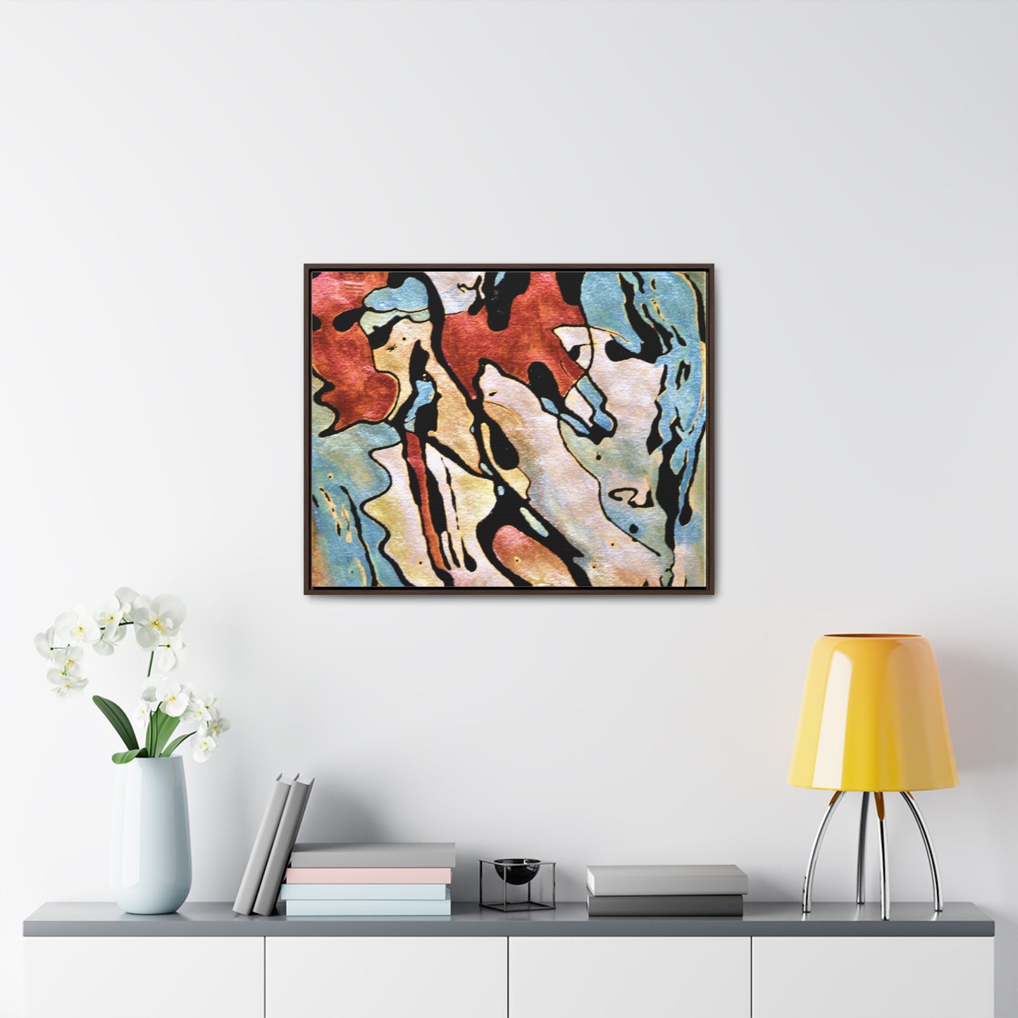 Blue Falls Gallery Canvas Wraps, Horizontal Frame