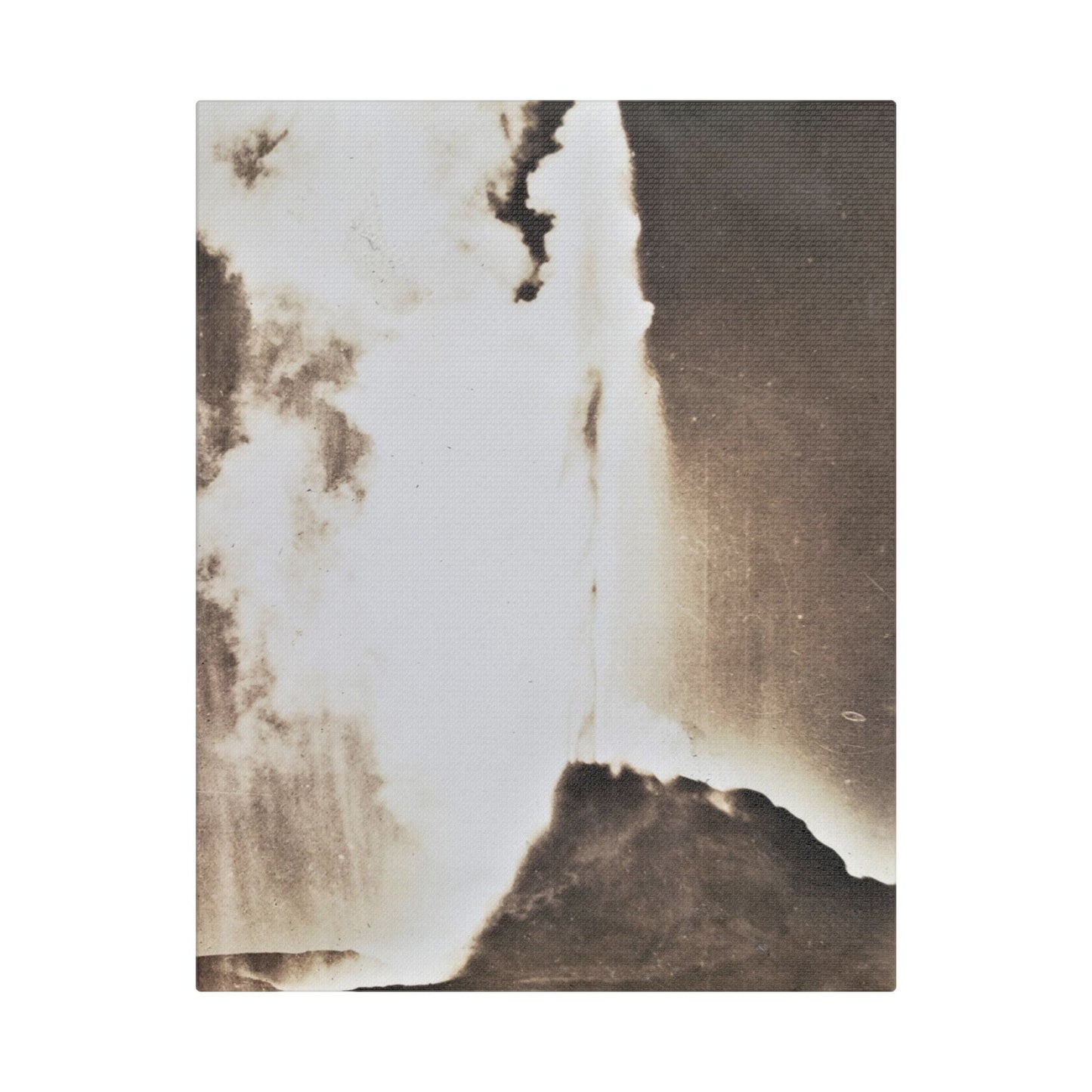 White Dome Geyser Yellowstone Satin Canvas, Stretched