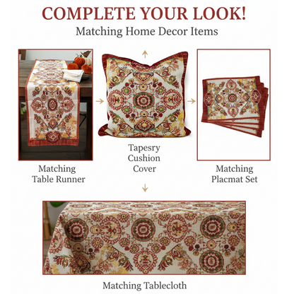 Tache Elegant Burgundy Ornate Paisley Woven Tapestry Throw Pillow Cover (18194) - - Pillow Cover