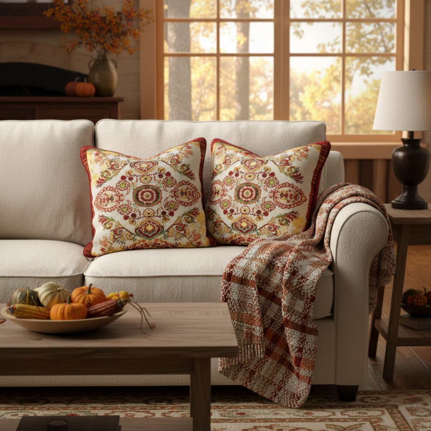 Tache Elegant Burgundy Ornate Paisley Woven Tapestry Throw Pillow Cover (18194) - - Pillow Cover