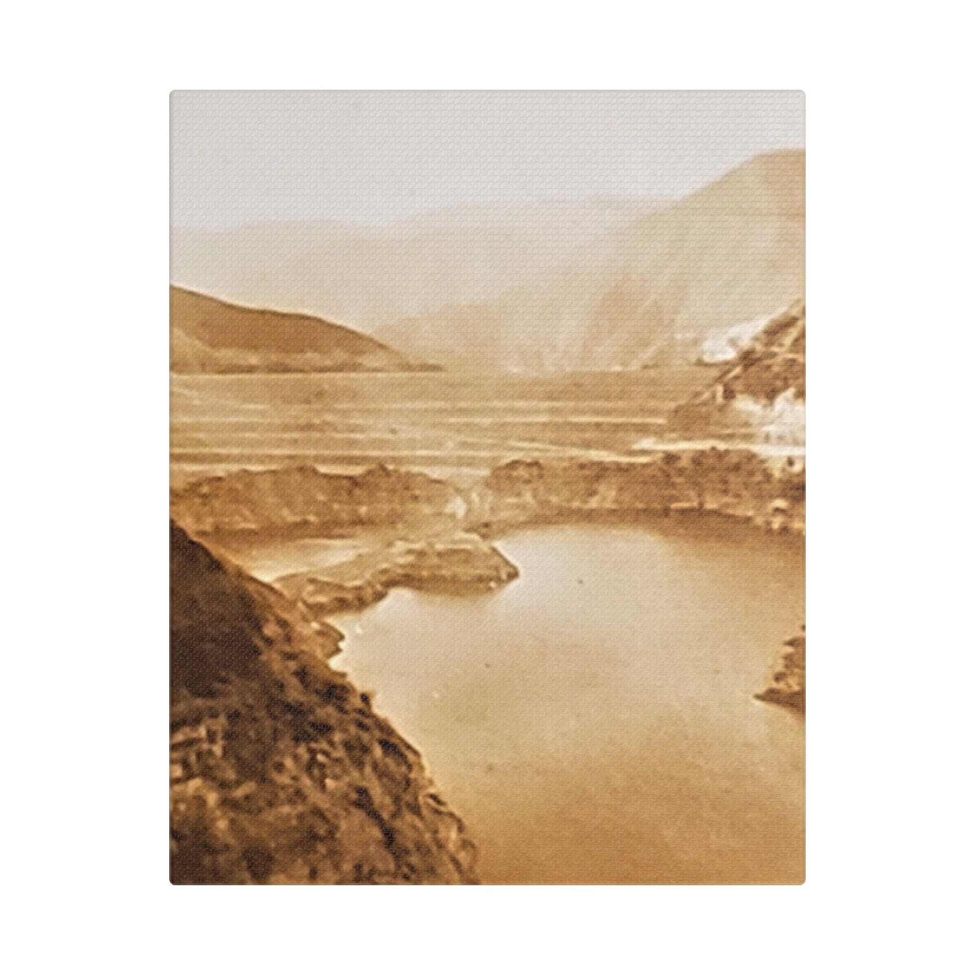 San Gabriel Dirt Fill Dam 1 Satin Canvas Stretched