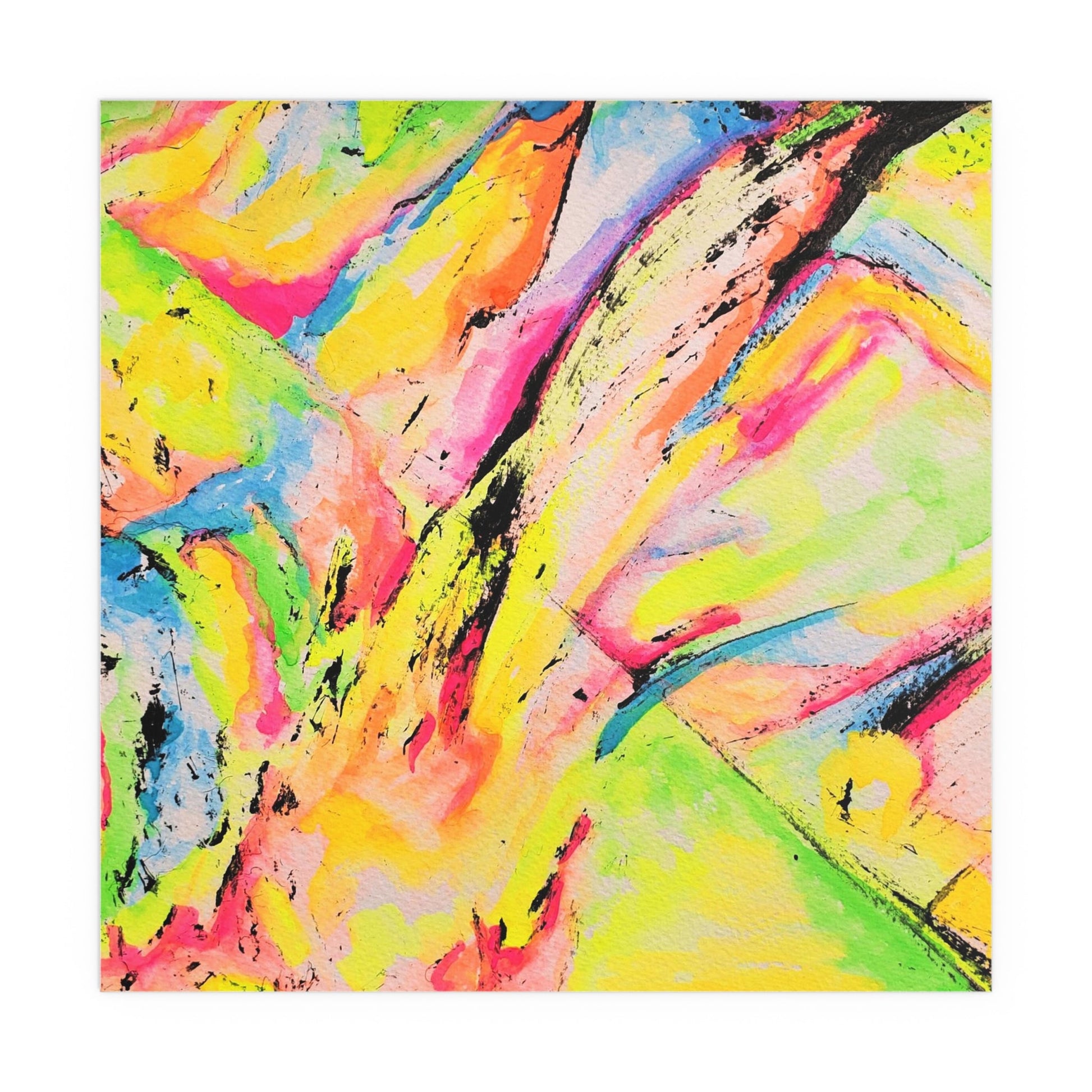 Neon Fire Silk Posters - 30″ x 30″ Semi Glossy - Poster