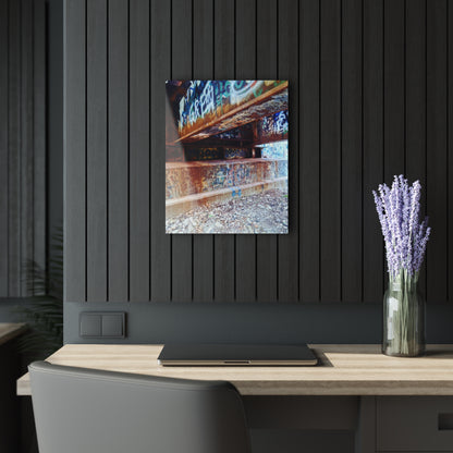 Acrylic Print — Urban Rust Graffiti Photograph French Cleat Hanging - 16″ x 20″ (Vertical) 0.25'' - Home Decor