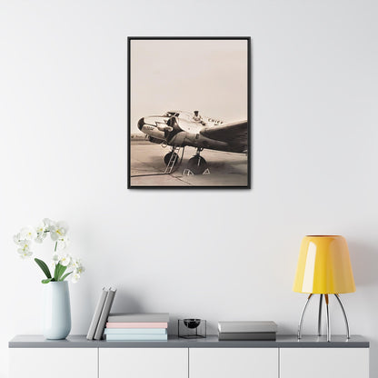 Refueling Mid-Contintent Chief Line 1939 Gallery Canvas Wraps Vertical Frame 24″ x 30″ Premium Gallery Wraps (1.25″) Black