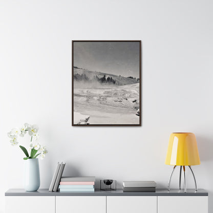 Mammoth Hot Springs Gallery Canvas Wraps Vertical Frame 24″ x 30″ Premium Gallery Wraps (1.25″) Walnut
