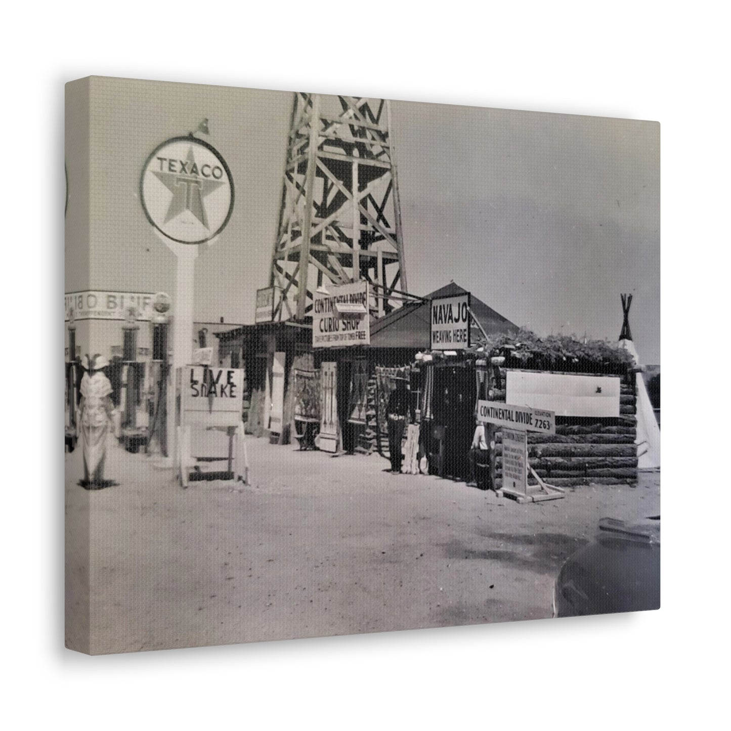 Texaco Station Continental Divide Canvas Gallery Wraps