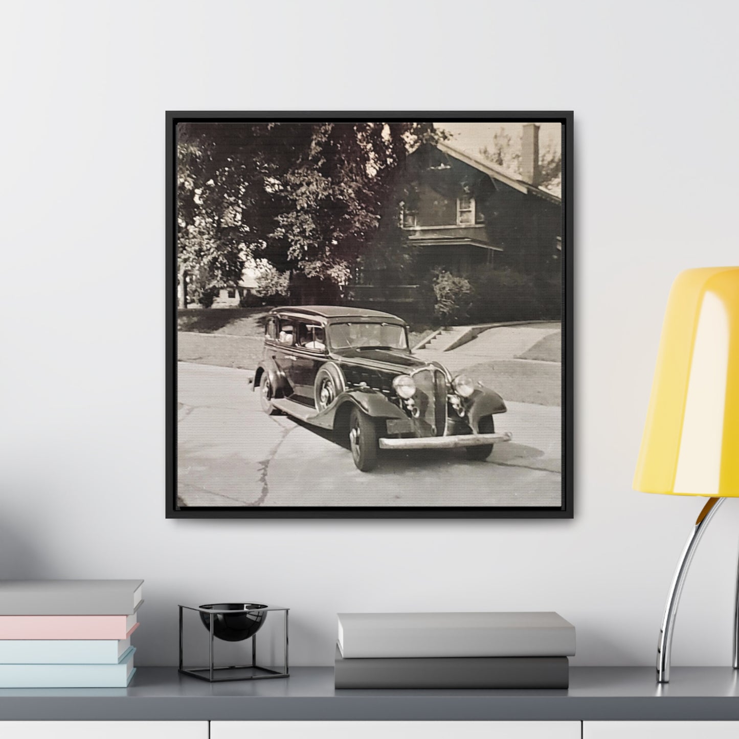 Classic Car Gallery Canvas Wraps, Square Frame