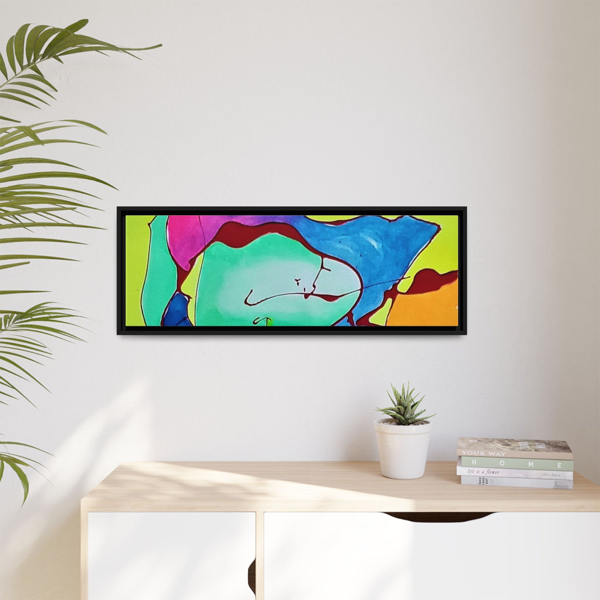 Kool Kid Matte Canvas Framed - 36" x 12" (Horizontal) Black 1.25" - Canvas