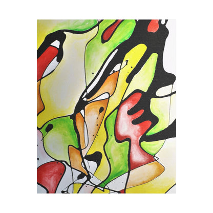 Red Mushroom Satin Canvas Stretched 24" x 30" (Vertical) 1.5"