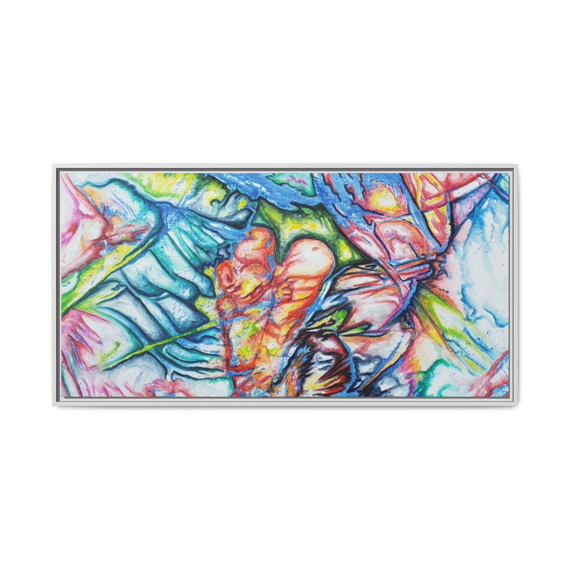 Multi-Color Abstract Framed Canvas Art Print - Kia Day Design