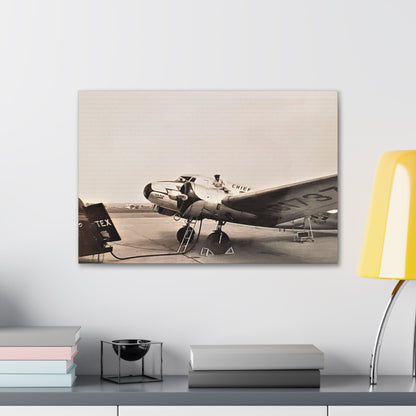 Refueling Mid-Contintent Chief Line Omaha Airport 1939 Canvas Gallery Wraps 24″ x 16″ 1.25"