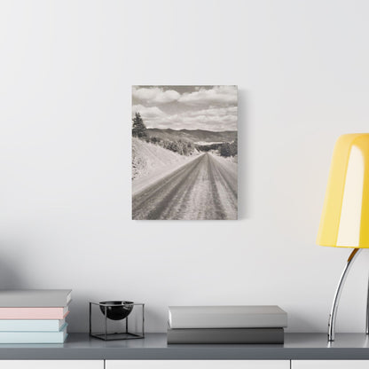 Western Road Satin Canvas Stretched