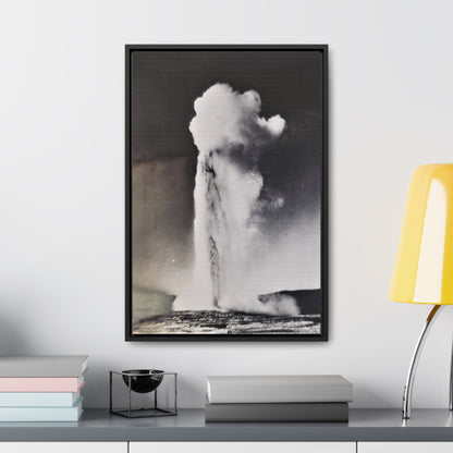 Old Faithful Geyser Yellowstone Gallery Canvas Wraps Vertical Frame 16″ x 24″ Premium Gallery Wraps (1.25″) Black