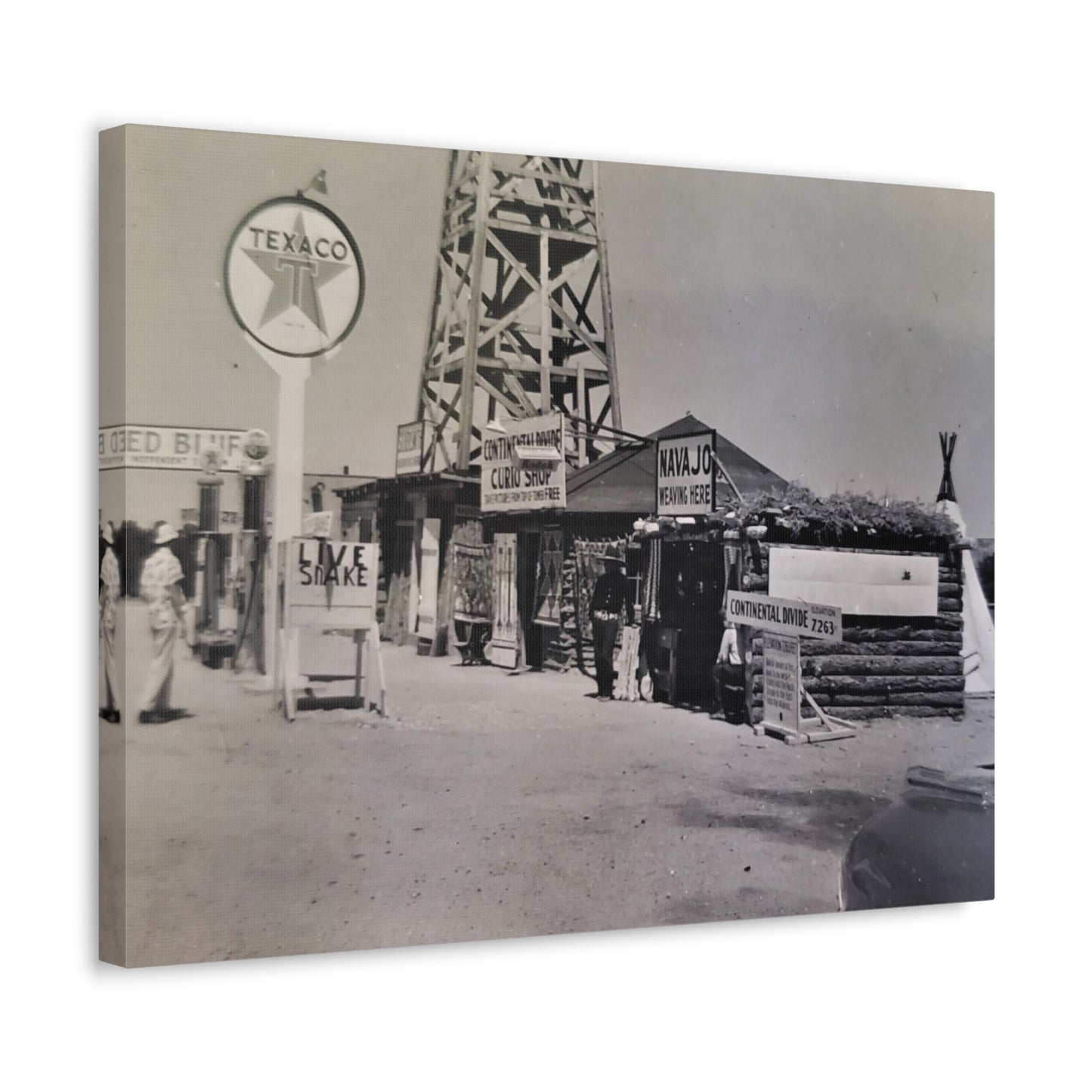 Texaco Station Continental Divide Stretched Canvas