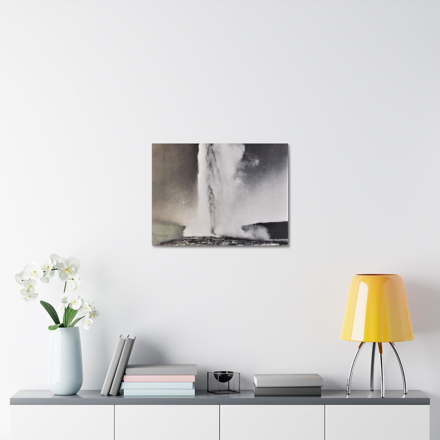 Old Faithful Geyser Yellowstone Stretched Canvas