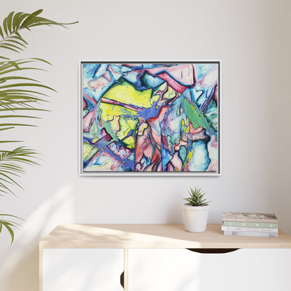 Alien Abstract Colorful Framed Canvas Art - Kia Day Design