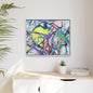 Alien Abstract Colorful Framed Canvas Art - Kia Day Design