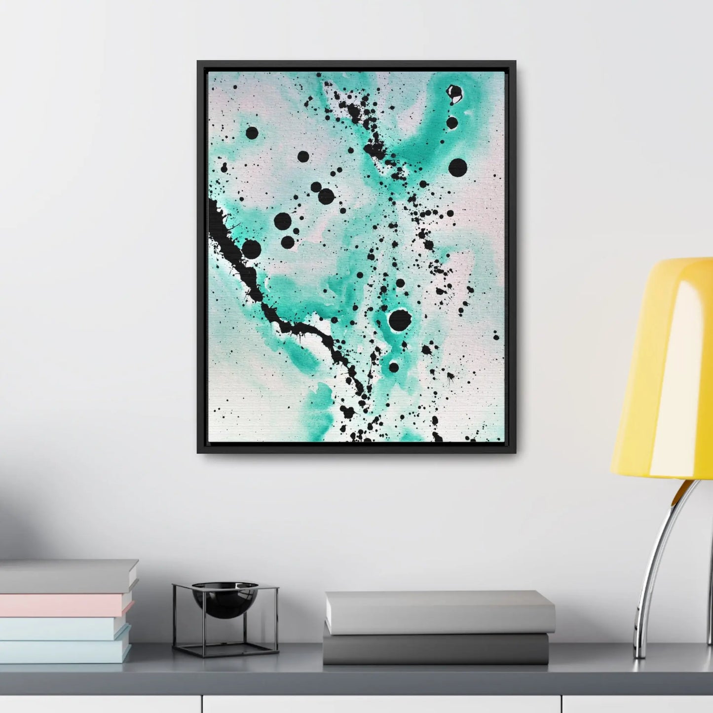 Teal Burst Gallery Canvas Wraps, Vertical Frame