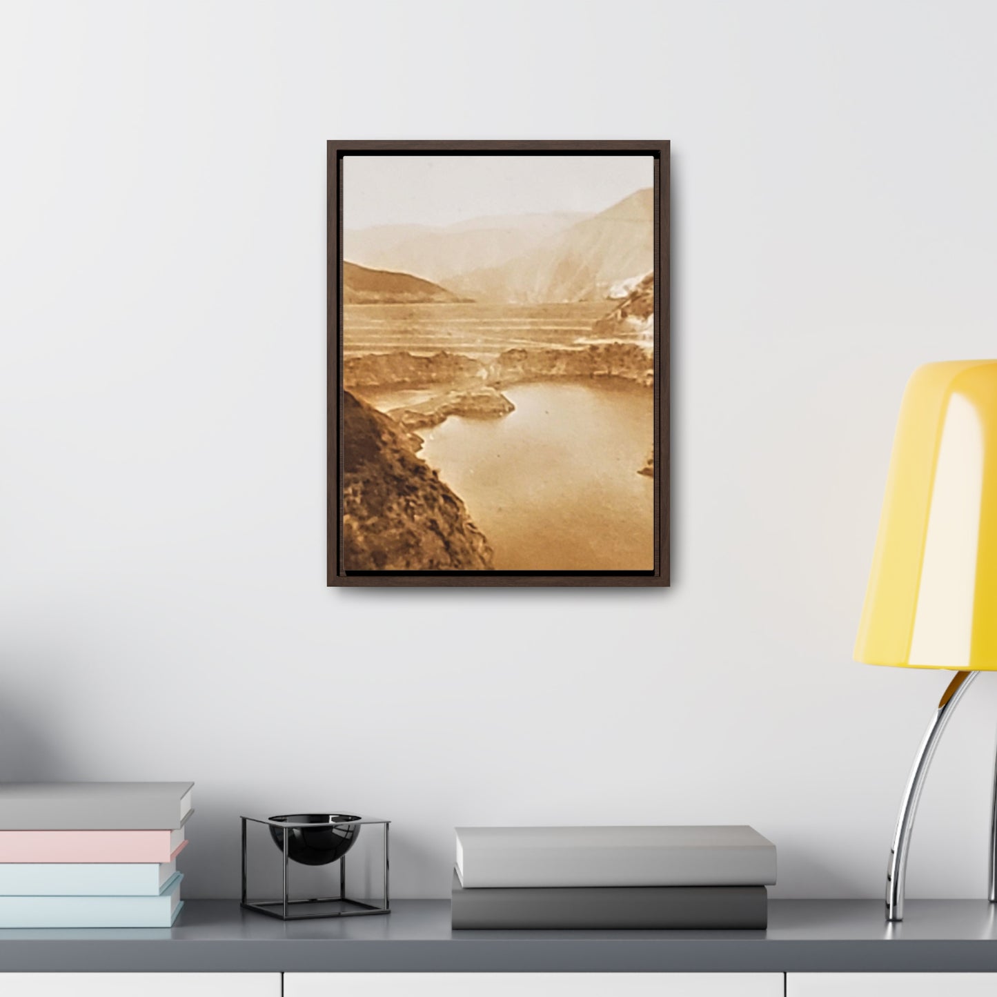 San Gabriel Dirt Fill Dam #1 Gallery Canvas Wraps, Vertical Frame