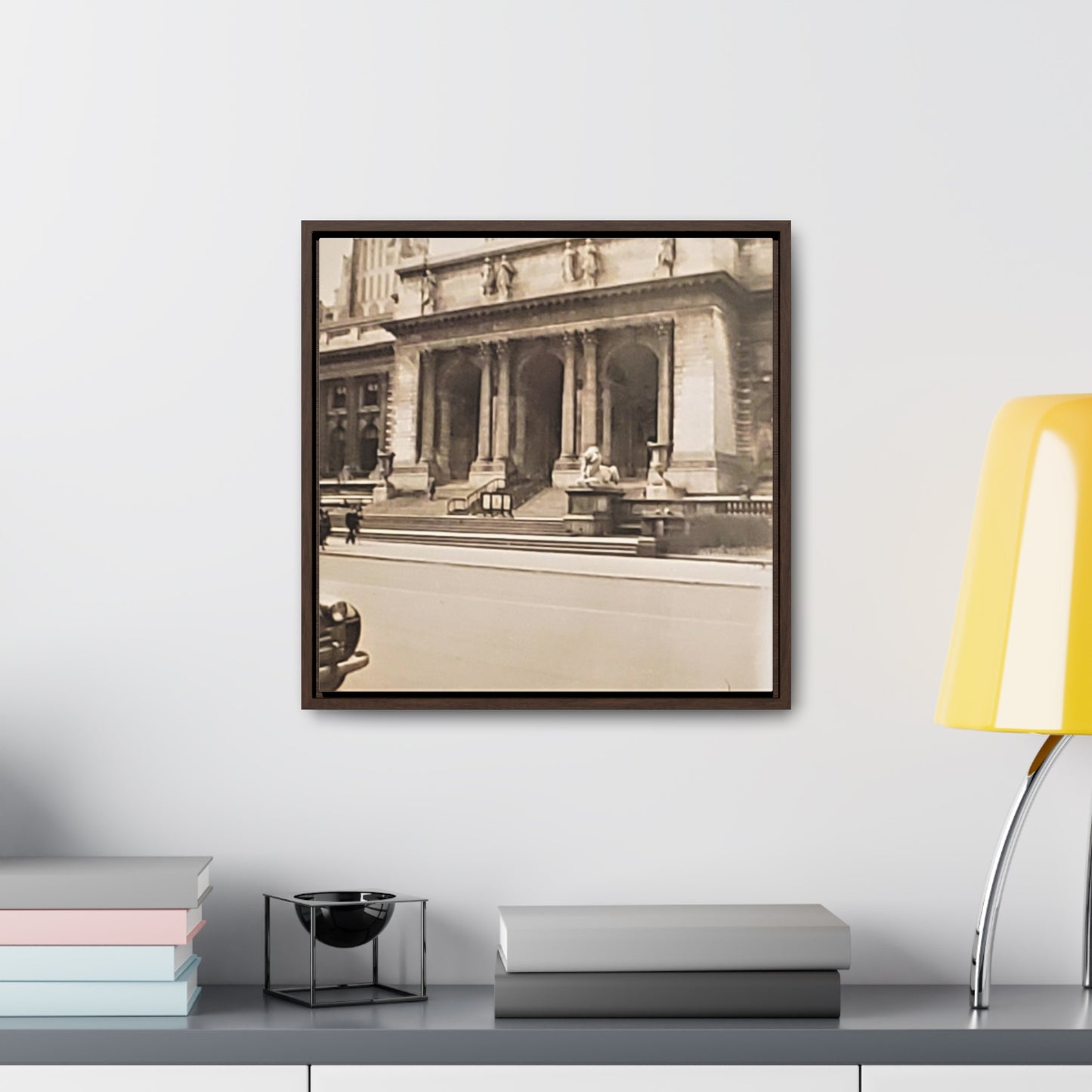 New York Public Library Gallery Canvas Wraps, Square Frame