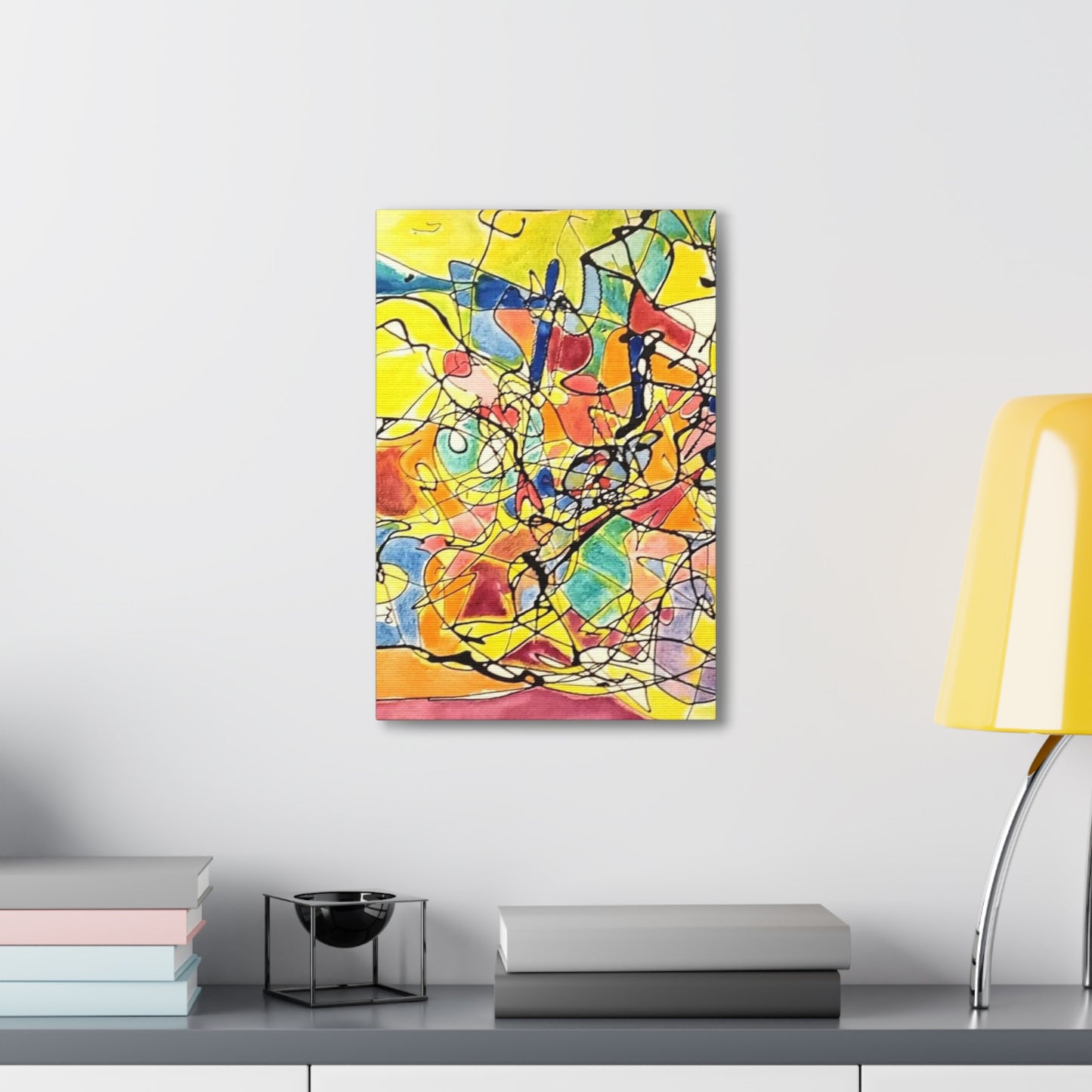 Yellow Abstract Canvas Gallery Wraps 12" x 18" 1.25"