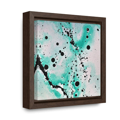 Teal Burst Gallery Canvas Wraps, Square Frame