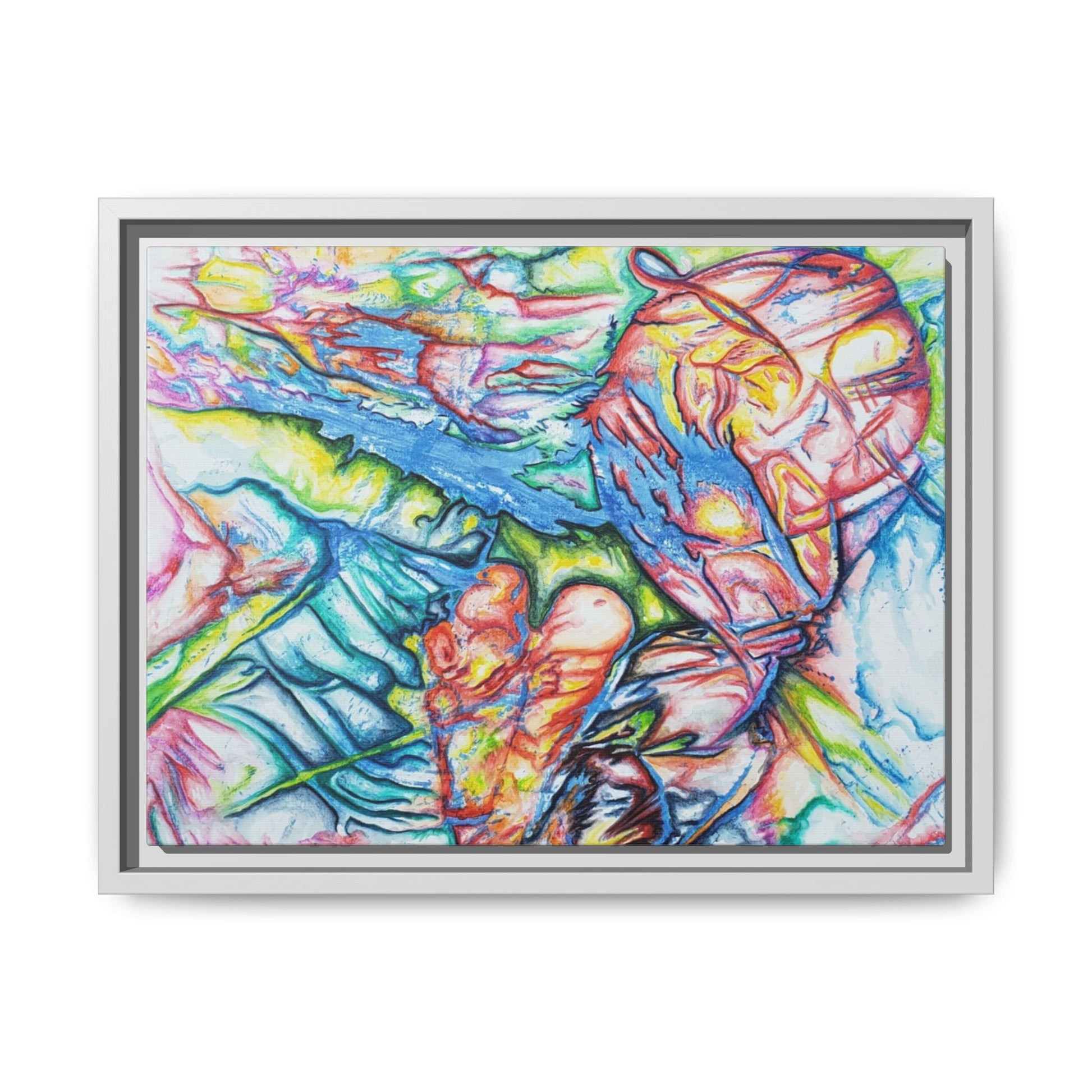 Multi-Color Abstract Framed Canvas Art Print - Kia Day Design