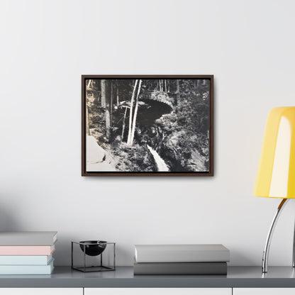 Narada Falls Yellowstone Gallery Canvas Wraps Horizontal Frame 16″ x 12″ Walnut 1.25"