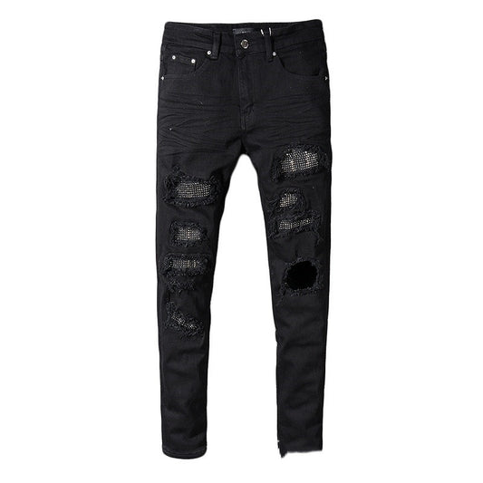 Black Cat Whiskered Denim Jeans - Black 29 - jeans