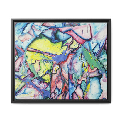 Alien Abstract Colorful Framed Canvas Art - Kia Day Design