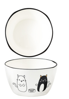 PurrfectCat Ceramic Dining Bowls - C - bowls
