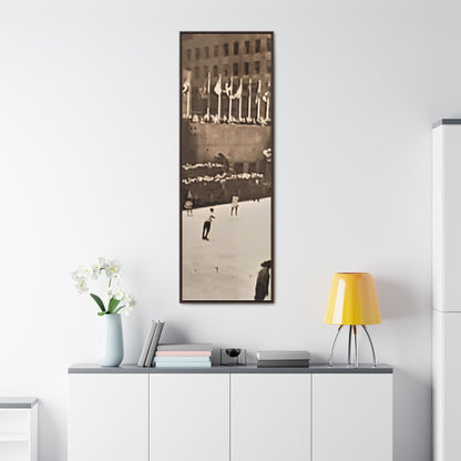 Rockefeller Plaza Easter 1945 Gallery Canvas Wraps Vertical Frame 20″ x 60″ 1.25" Walnut