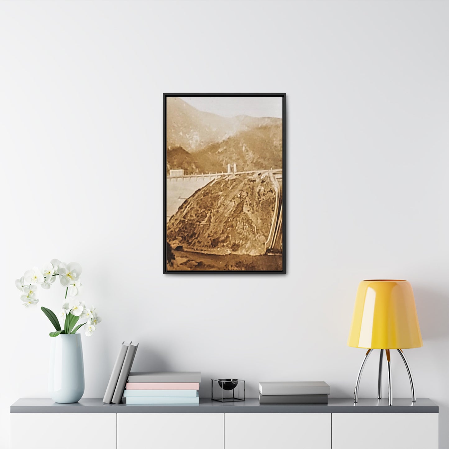 Back View Morris Dam Spillway Gallery Canvas Wraps, Vertical Frame