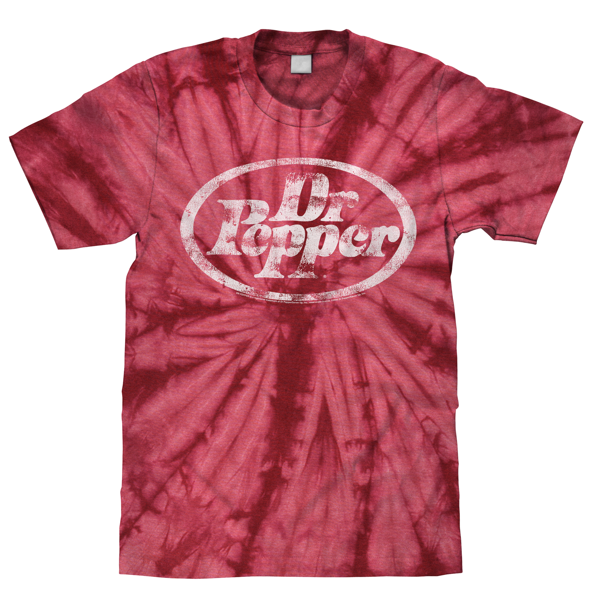 Dr. Pepper Tie Dye T-Shirt - Crimson Red Tie Dye - - mens tee