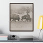 Buffalo at Redwood Falls Gallery Canvas Wraps Vertical Frame 20″ x 24″ Premium Gallery Wraps (1.25″) Walnut