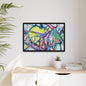 Alien Abstract Colorful Framed Canvas Art - Kia Day Design