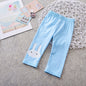 Cartoon Bunny Five Points Girls Leggings - Purple 110cm - leggings