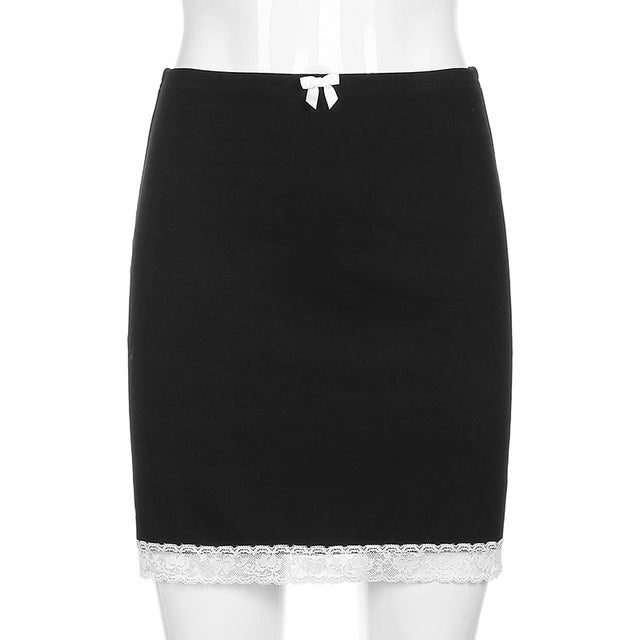 Retro High Waist Mini Skirt - - skirt